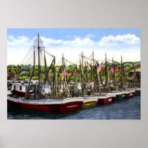Poster Bateaux de crevette de St Augustine la Floride