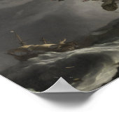 Poster Bateaux de guerre dans une tempête lourde, Ludolf  (Coin)