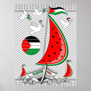 Poster Bateaux de la Flottille de la Liberté Mondiale à G