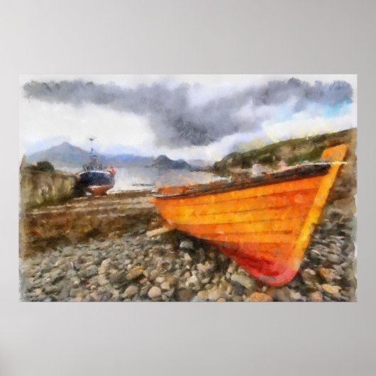 Poster Bateaux de pêche à Elgol (Devant)