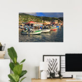 Poster Bateaux de pêche à Frenchtown, St. Thomas USVI (Bureau à domicile)