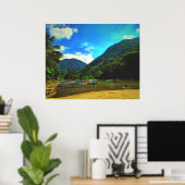 Poster Bateaux de pêche de la rivière Mismaloya 0344 Art  (Bureau à domicile)