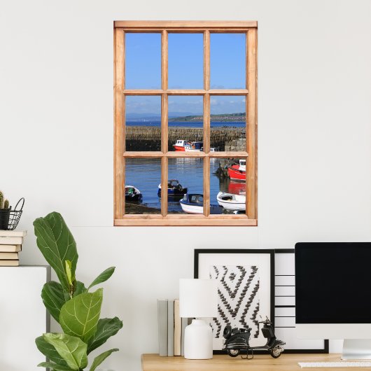 Poster Bateaux de pêche - Effet Fenêtre Faux (Bureau à domicile)