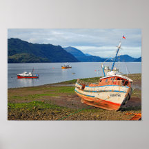 Bateaux de pêche, Hornopiren, Chili