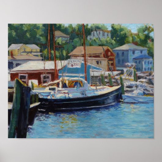 Poster Bateaux de pêche panoramiques de Gloucester (Devant)