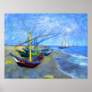 Poster Bateaux De Pêche Plage Saintes-Maries Van Gogh Fin