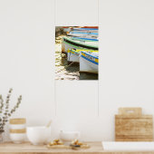 Poster Bateaux de pêche provençaux typiques peints en (Cuisine)