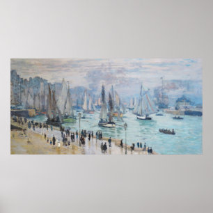 Poster Bateaux de pêche quittant le port   CLAUDE MONET