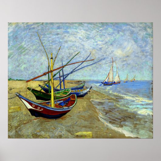 Poster Bateaux de pêche sur la plage Vincent Van Gogh Imp (Devant)