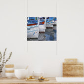Poster Bateaux de pêche typiques de Provence peints en 2 (Cuisine)