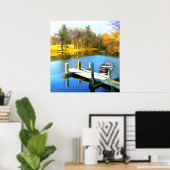 Poster Bateaux de rangée sur Blue Water Lake (Bureau à domicile)