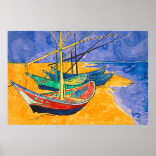 Poster Bateaux de Van Gogh Impressionnisme Plage