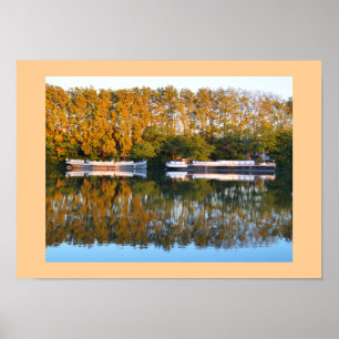 Poster Bateaux domestiques sur le Rhône, France