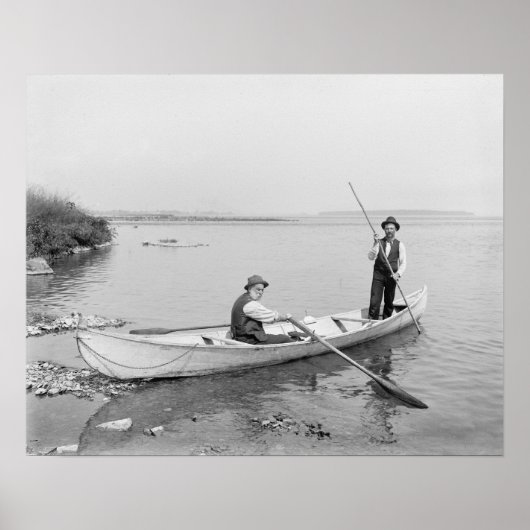 Poster Bateaux du fleuve Saint-Laurent, 1890. Photo vinta (Devant)