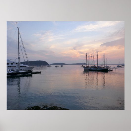 Poster Bateaux du port de Bar à Sunrise I (Devant)