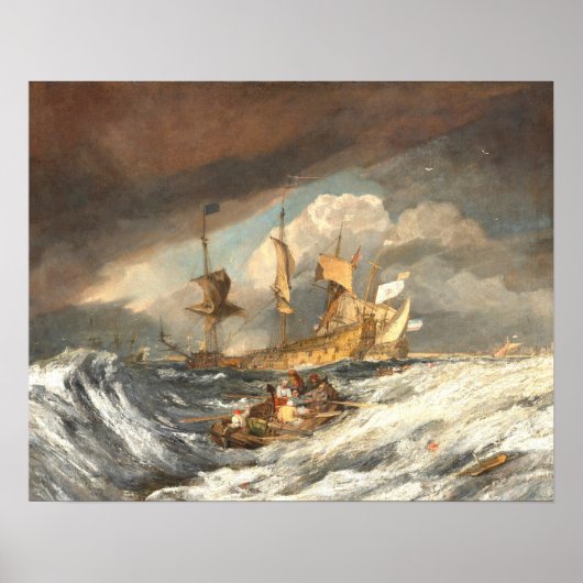 Poster Bateaux effectuant des Ancres William Turner Fine (Devant)