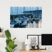 Poster bateaux en bord de plage à twilight (Bureau à domicile)
