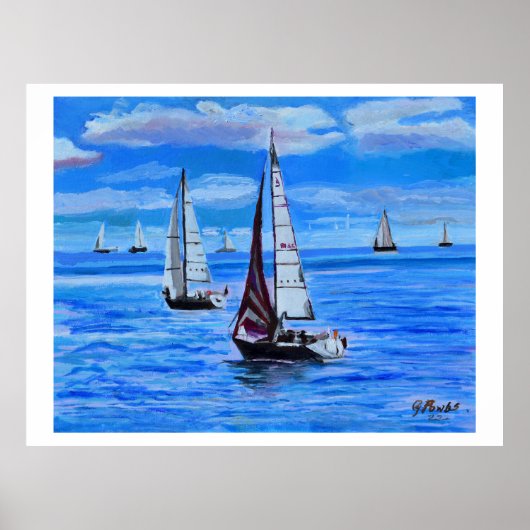 Poster Bateaux en mer (Devant)