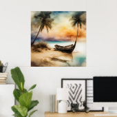 Poster Bateaux et Plages - 4 (Bureau à domicile)