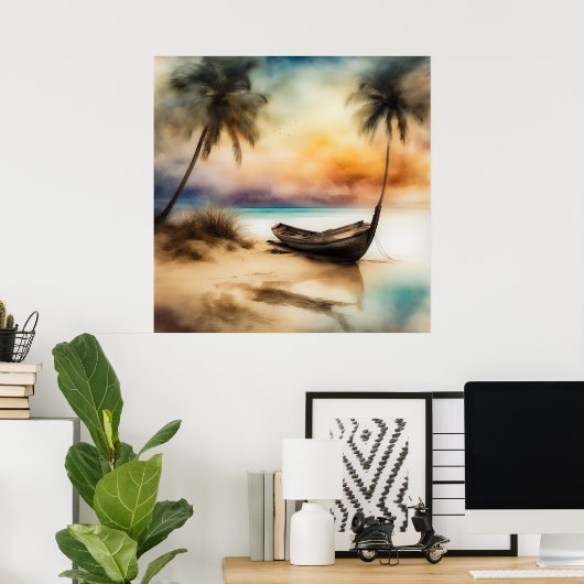 Poster Bateaux et Plages - 4 (Bureau à domicile)