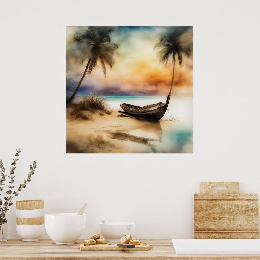 Poster Bateaux et Plages - 4 (Cuisine)