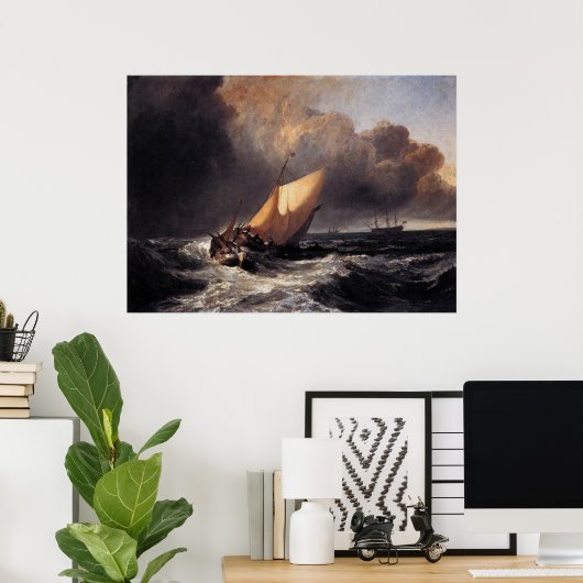 Poster Bateaux hollandais en un vent (Bureau à domicile)