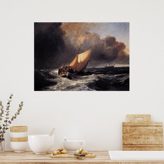 Poster Bateaux hollandais en un vent (Cuisine)