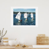 Poster Bateaux optimistes qui naviguent sur la côte (Cuisine)