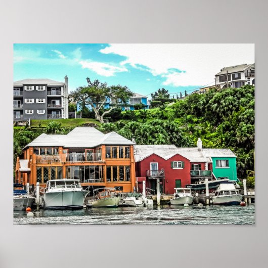 Poster Bateaux près de Hamilton, Bermudes (Devant)