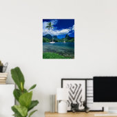 Poster Bateaux privés ancrés dans la baie d'Opunohu sur (Bureau à domicile)