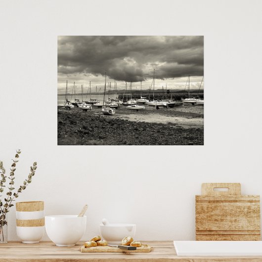 Poster Bateaux, Sables noirs, Ecosse (Cuisine)