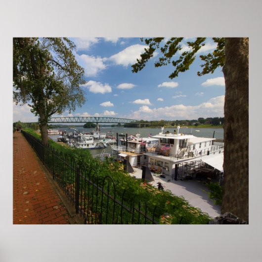 Poster Bateaux sur la rivière Ohio à Marietta, Ohio (Devant)
