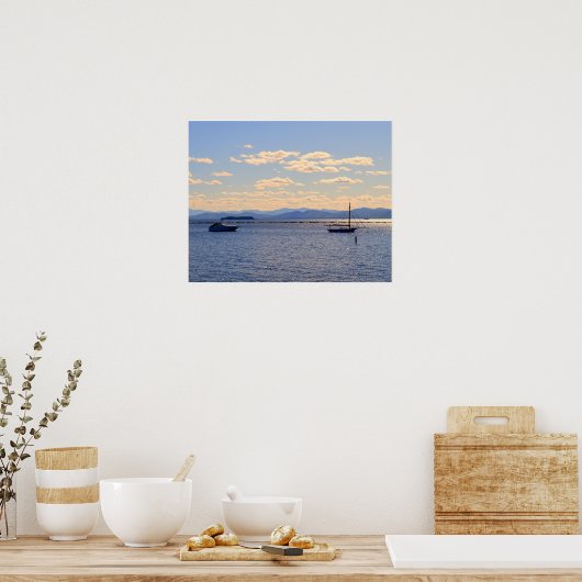 Poster Bateaux sur le lac Champlain (Cuisine)
