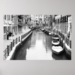 Poster Bateaux sur un canal dans la ville italienne de Ve