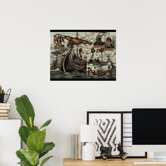 Poster Bateaux viking (Bureau à domicile)