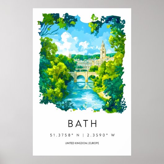 Poster Bath Aquarelle 1 (Devant)