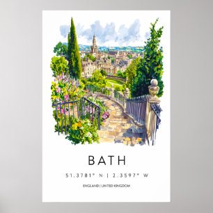 Poster Bath Aquarelle 3