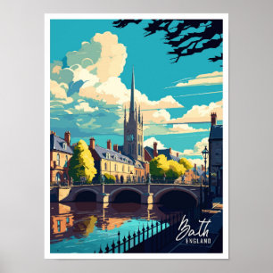 Poster Bath England Vintage célèbre Travel Place