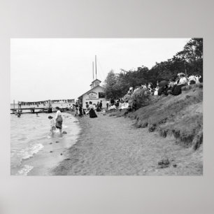 Poster Bath House, île Bois Blanc, MI 1903