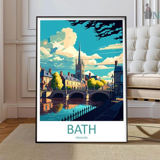 Poster Bath Travel Print Wall Art Bath Wall Hanging Home 