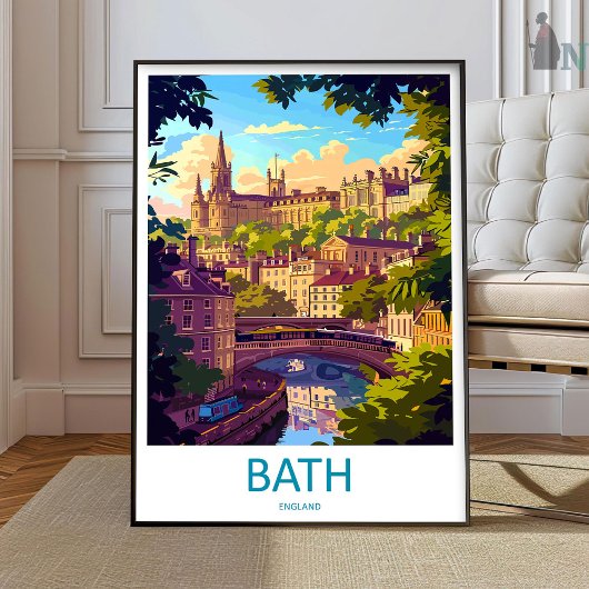 Poster Bath Travel Print Wall Art Bath Wall Hanging Home 