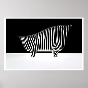 Poster Bath with zebra stripes