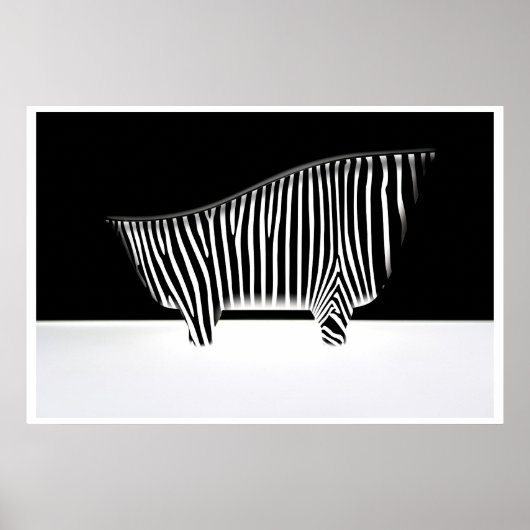 Poster Bath with zebra stripes (Devant)