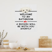 Poster Bathroom Bichon Frise (Cuisine)