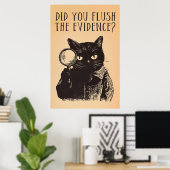 Poster Bathroom Cat Detective (Bureau à domicile)