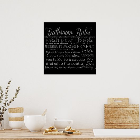 Poster Bathroom Rules (Cuisine)