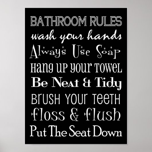 Poster Bathroom Rules (Voorkant)