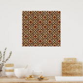 Poster Batik abstrait, motif textile sans soudure. (Cuisine)
