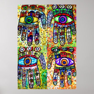 Poster Batik Judaica Hamsas