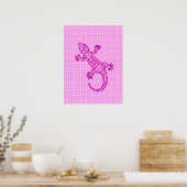 Poster Batik tribal Gecko - orchidée et coquille rose (Cuisine)